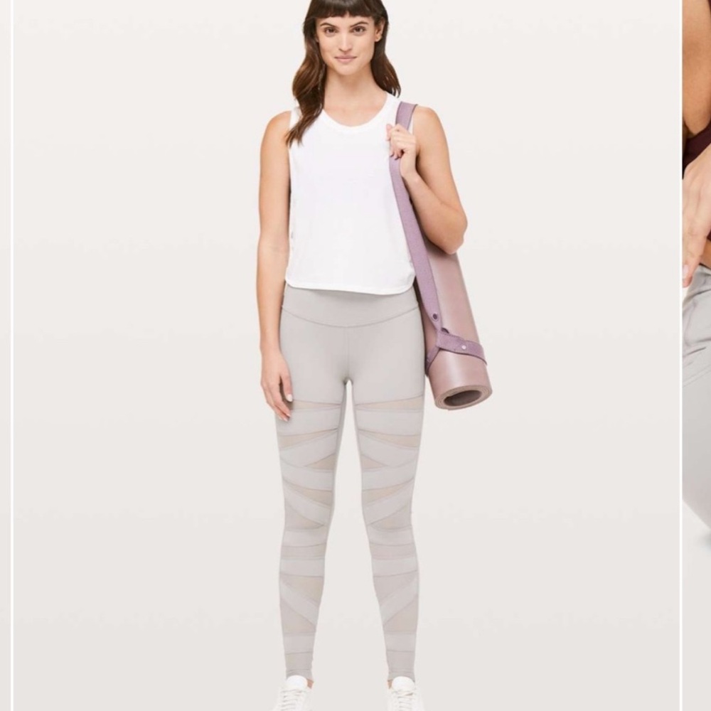 Lululemon Size 4 Wunder Under Pant High-Rise Tech Mesh 28 Dark Chrome Legging